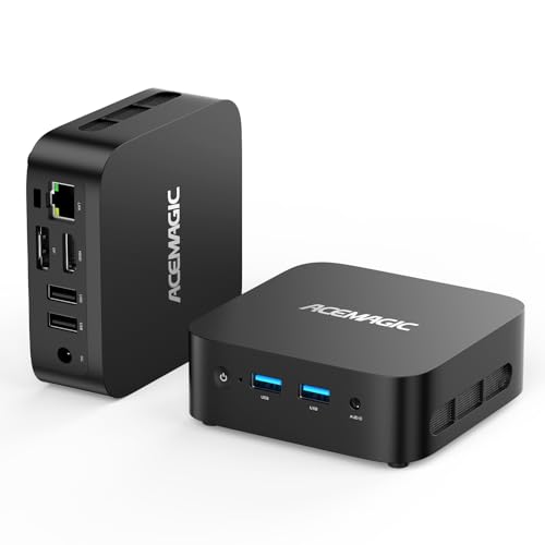 ACEMAGIC K1 Mini PC AMD Ryzen R2544 8GB DDR4 256GB SSD Mini Computers (Turbo 3.7GHz), Win 11 Pro Radeon 4K Triple Display Desktop Computers 3.2USB-C Max 28W, VESA GbE/WiFi/BT Education/Busin