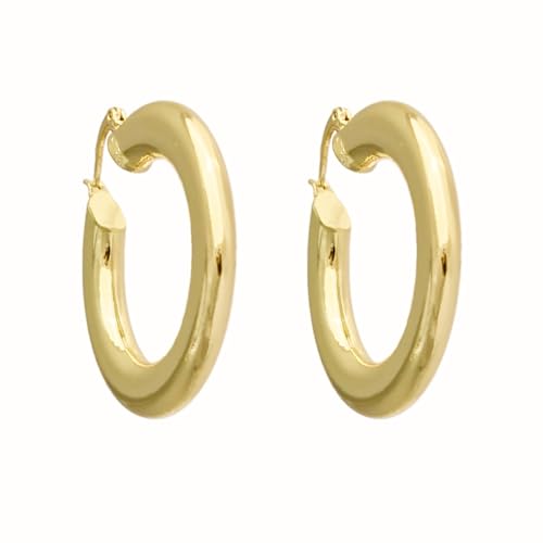Boucles d'oreilles Nally créoles 4 cm acier inoxydable doré pour femme tendance