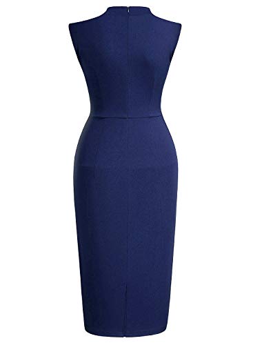Image of Miusol Women's Retro 1950s Style Half Collar Ruffle Cocktail Pencil Dress