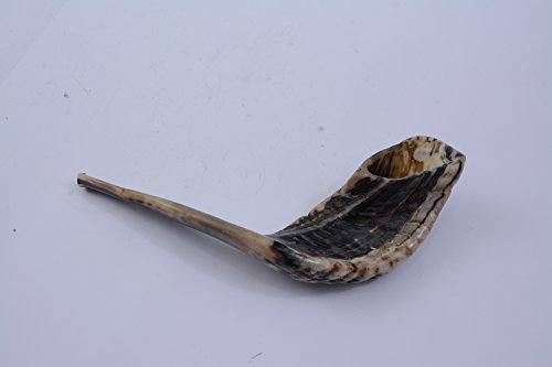 Art Judaica Shofar Ornament with Stand Silver Coated with Enamel