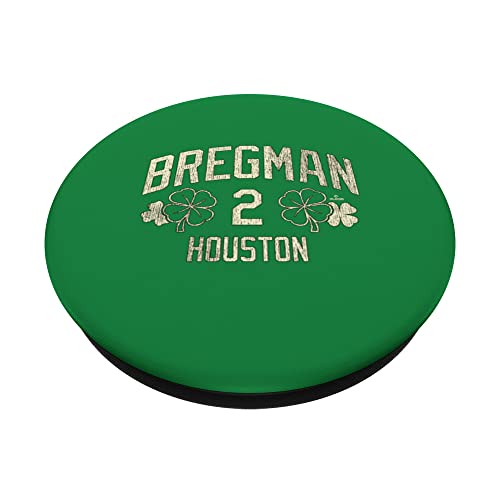 Alex Bregman Houston Baseball St. Patrick's Clover MLBPA PopSockets Swappable PopGrip, Black - Image 2