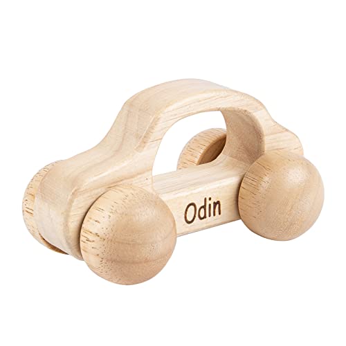 Glooraca Personalisierte Holzspielzeugauto Kleinkind Spielzeug Holzauto Push Spielzeug für Baby Geschenk Kreatives Mini Erleuchtungsspiel Spielzeugauto Kindergeburtstag Cover