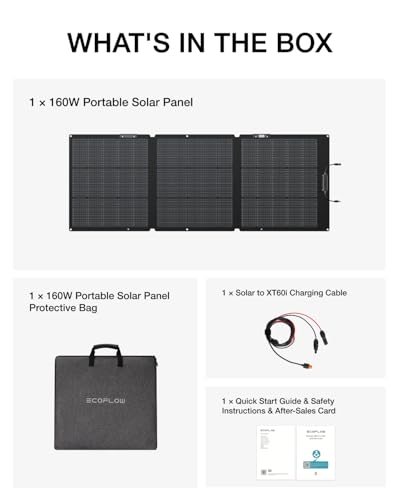 EF ECOFLOW NextGen 160W Portable Solar Panel for Power Station, Foldable Solar Charger with Adjustable Kickstand, Waterproof IP68 for Outdoor Camping RV Off Grid System - Image 7