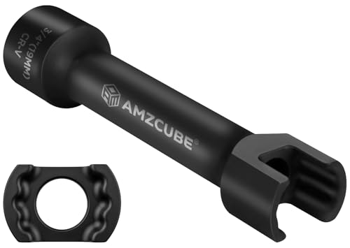 AMZCUBE 1/2 Drive 3/4 (19mm) Socket of Strut Channel 12-Point 5-inch Cr-V Deep Impact Socket Anti-Break and Black Phosphate Finish Fits 1-5/8 2-7/16 & 3-1/4 Strut Channels