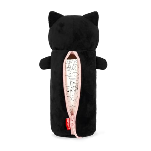 LEGAMI - Super weiches Federmäppchen, Kitty-Motiv, weiches Federmäppchen, Karton mit Malvorlage inklusive, 100% Polyester, Super Soft Pencil Case.