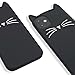 Dumkery Cute Black Whisker Cat iPhone 11 Case, Kitty Cat 3D Funny Cartoon Animals Soft Silicone Full Protection Shockproof Cases Cover Skin for Kids Girls Women Children