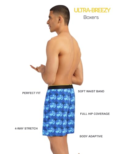Image of Bummer Printed Micro Modal Boxers Shorts for Men - Ultra Soft & Breathable, 3 Times Softer Than Cotton, Anti-Bacterial, Stretchable for Ultimate Comfort, Combo Pack of 2 (A Shark Tank Product)