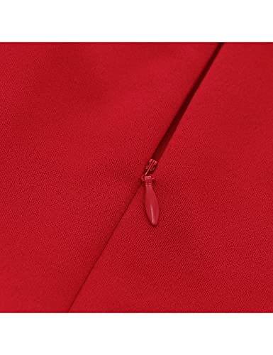 Image of HomRain Wedding Guest Dresses for Women Vintage Short Sleeves Casual Fit and Flare Cocktail Formal Dress for Tea Party