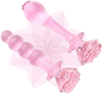Crystal Glass Pink Flowers-Automatic Fun Holiday Gift / 2 Pieces