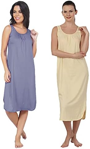 BLAZON Women's Cotton Hosiery Solid Maxi Nighty Slip (Pack of 2) Available Sizes: S, M, L, XL, 2XL, 3XL, 4XL, 5XL