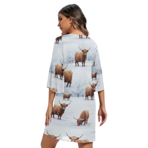 Robe de plage Highland Cows fluide pour dissimuler le maillot avec style