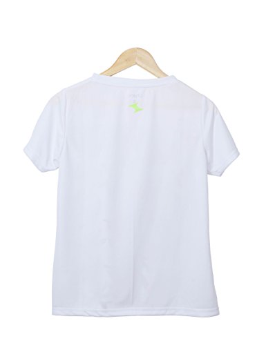 Image of Uhane Dry-Fit Work-Out Round Neck T-Shirt (White & Brown) Leaf Design Printed Loose Fit Women's Gym T-Shirt with Short Sleeves Breathable Material for Sports, Workout, and Fitness
