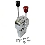 LeeQinersw Marine Gashebel Doppelhebel Boot Motorsteuerung Drosselhebel Schalthebel aus Edelstahl mit Robustem Metallgehäuse für Reibungslose Regelung für, Aluminum Alloy 2h4p