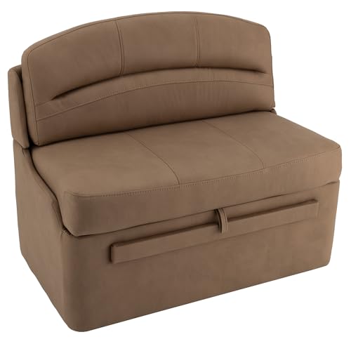 Best Transit Custom for Camper Conversion – Reliable and Spacious 6 Camper Comfort RV/Motorhome Dinette Booths with Storage, Converts to Bed, Cappuccino Faux Suede Leather, 38", Set of 2