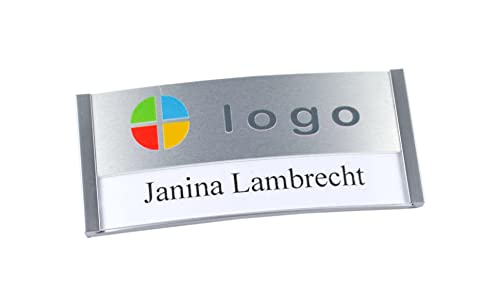 Badge magnétique personnalisé en acier mat pour vêtements professionnels - Lot de 5
