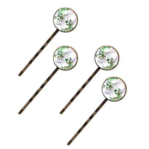 Épingles à cheveux en marbre violet et vert | Lot de 4 barrettes simples