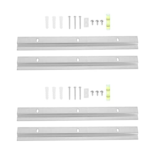 Image of Housoutil 2sets French Cleat Interlocking Bracket Kit for Hanging Mirrors and Picture Frames Metal Hardware for Easy Installation and Secure Wall Mounting