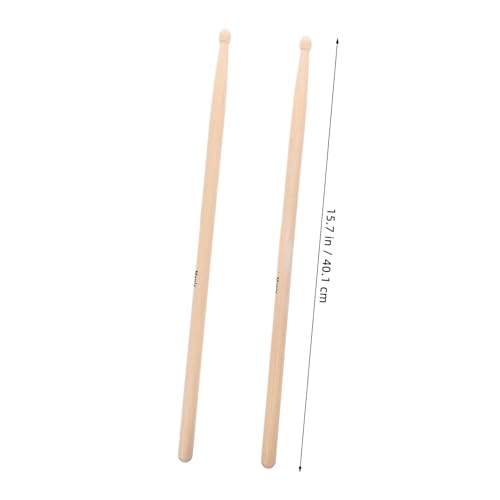 2 piezas de baquetas profesionales de madera para percusión, mango liso, para principiantes y estudiantes, color beige miniatura 2