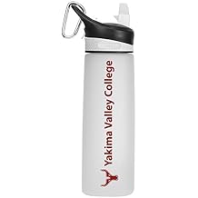 Yakima Valley Community College Tritan Plastic Frosted Sport Bottle, Design-1 - White