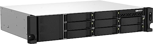 Image of QNAP TS-864eU-8G-US 8 Bay High-Speed Short Depth Rackmount Rackmount NAS with Dual-2.5GbE, Intel Celeron CPU, 8GB DDR4 Memory and 2.5GbE (2.5G /1G /100M) Network Connectivity (Diskless)