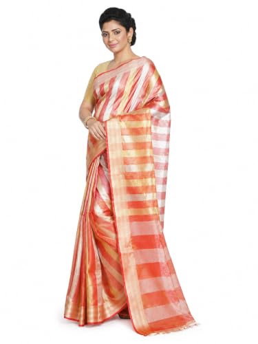 Image of HAIDER ALI AND SONS Pure Tissue Linen Saree for Women with Blouse Piece | Bhagalpuri Handloom Linen Saree | Soft Breathable Lightweight Ethnic Saree for Party, Festival, Office Wear |