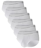 BAMBOO COOL Mens Breathable Soft Underwear Open-fly Classic Briefs, Tag-free, 6 Pack White