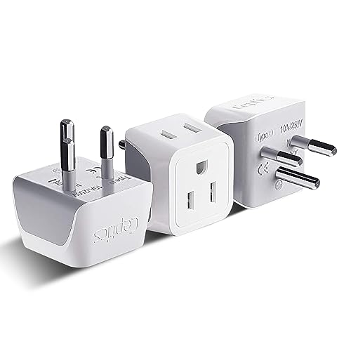 Ceptics Thailand Travel Adapter with Dual Usa Input (Type O) Ultra Compact - 3 Pack - Safe Grounded Perfect for Cell Phones Laptops Camera Chargers and More (CT-18)