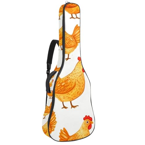 Housse de guitare électrique 101,6 cm motif poulet doré le cadeau parfait pour musicien
