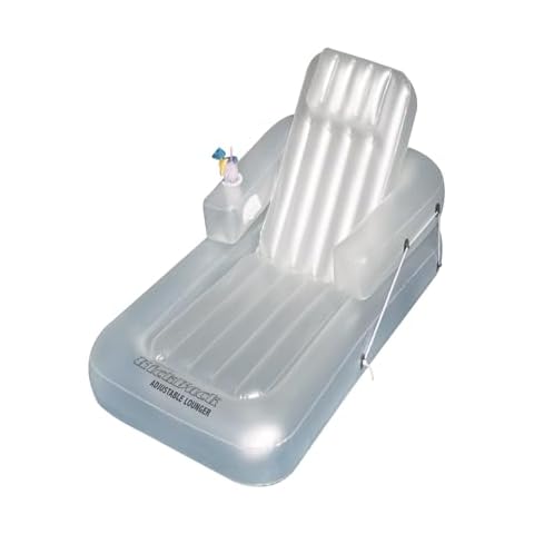 Swim Central Inflatable Water Sports Kickback Adjustable Lounger Raft - 74" - Light Blue - Cover