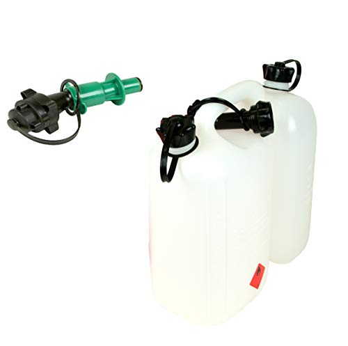 SWS Forst GmbH Doppelkanister für 5L Benzin / 3L Öl Automatik Ausgießer für Kettenöl