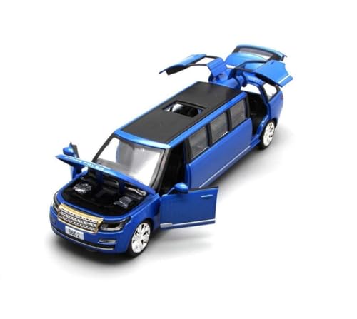 Image of FEXXA 1:32 Scale Long Range Rover Die-Cast Metal Car with Sport car Openable Doors Light and Sound,Pull Back Function Indoor Outdoor Toy for Kids (Blue)