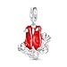 GNOCE The Wonderful Ruby Slippers Pendant Dangle Charm, S925 Sterling Silver Dangle Charms Pendant Necklace/Bracelet for Women Wife, Valentine’s Day, Mother’s Day Jewelry Gift