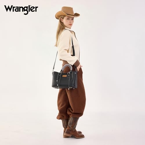 Wrangler Purses for Women Tote Bag Satchel Top Handle Shoulder Handbag Western Medium Large Designer Cute Bags for Ladies Gift Work Travel WG432-8300BK - image 3