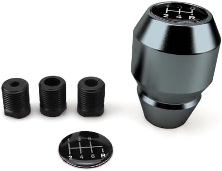 Archnote シフト ノブ mt アルミ 5速 6速 兼用 汎用 変換 アダプター 付き M8 M10 M12 交換 車 49mm x 70mm ガンメタ