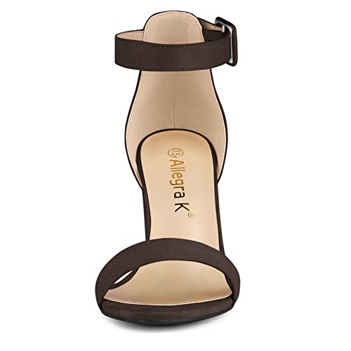 Image of Allegra K Women's Open Toe Chunky High Heel Buckle Ankle Strap Sandals