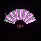 AMQTSLM LED Glowing Folding Fan,Colorful Chinese Hand Held Folding Fan,Clack Fan,Festival Fan,Handheld Fan,LED Flashing Rave Fan,Light Up Folding Fan (Purple)