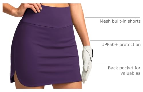 Image of SANTINY Women's Golf Skirts Skorts | High Waisted Tennis Skirt Athletic Workout Casual Skorts for Woman with Short Pockets