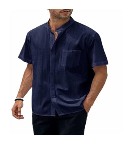 Chemise en lin et coton pour homme coupe normale à manches longues