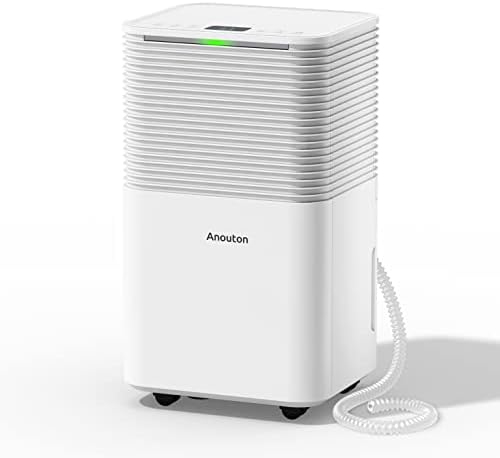 Anouton 2,000 Sq. Ft. Dehumidifier For Large Room or Basements, Bedroom, Dehumidifier With Drain Hose, With Digital Control Panel,Overheat Protection (White)