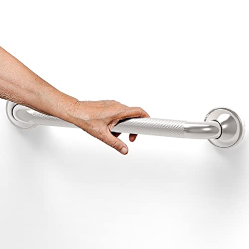 Aquachase 1-1/4 X 16In Bath Safety Knurled Grab Bar, Ada Compliant, Heavy Duty 500Lbs Support, Bathroom Mobility Aid For Seniors And Disabled, Rustproof Stainless Steel Polished Nickel #TOP3