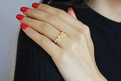 CloseoutWarehouse Cubic Zirconia Love in Script Ring 925 Sterling Silver (Color Options, Sizes 3-15)3