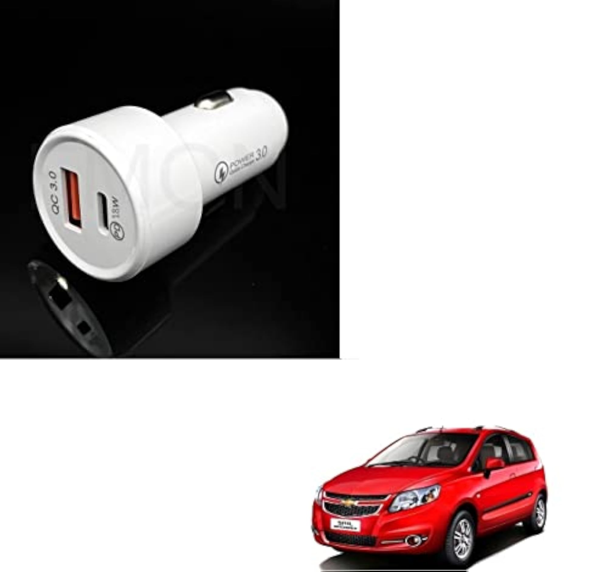 Mini Car Charger with Dual Output, Fast Charging