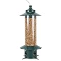 Squirrel Proof Bird Feeders, Heavy Duty Metal Wild Bird Feeders, Bird Feeders for Outdoors Hanging, Large Capacity, Easy-to-Fill and Clean, 4 Metal Perches, 2.5L, Garden Green