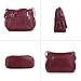 ELDA Purses for Women Pocketbooks Soft PU Leather Ladies Crossbody Purse Multi Pocket Shoulder Bag (Dark Red)