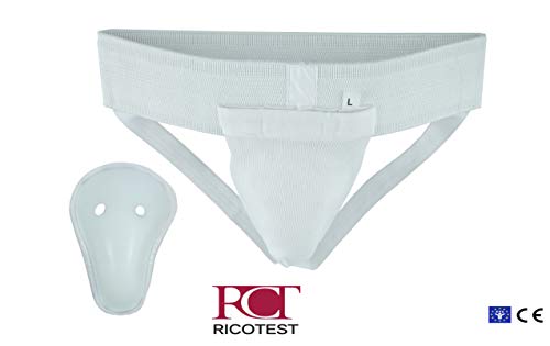 SelectCyclingWear Protector genital o coquilla para Hombre, para Artes Marciales Mixtas (MMA), Kick Boxing, Muay Thai, Cricket - Blanco - XL-(Waist-42-48)