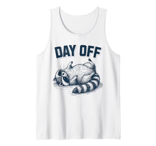 Funny DAY-OFF wasted tired excausted Raccoon Mapache Camiseta sin Mangas