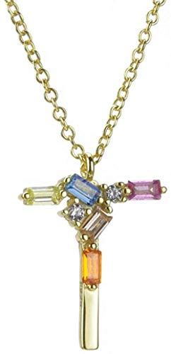 Preisvergleich Produktbild CKAWM Halskette Initialen Anhänger Buchstaben Kristall Zirkonia Schmuck Für Kleine Frauen