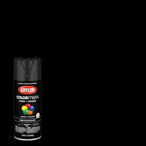 Image of Krylon K05579007 Colormaxx Spray-Paints, Aerosol, Black, 12 Ounce (Pack of 1)