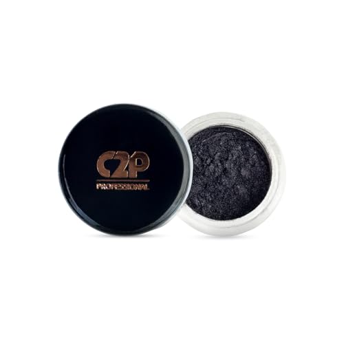 Image of C2P Pro Eyeshadow Pigment for Eye Makeup - 2g | Long-Lasting and Highly Pigmented Loose Precious Pigments with Metallic Effect | Cosmetics For Women and Girls (Black Diamond 241, 02 Gram)