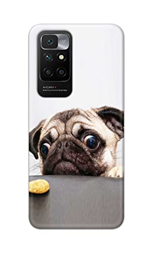 Image of PRINTFIDAA� Printed Hard Back Cover Case for Mi Redmi 10 Prime Back Cover (Pug Dog) -2808